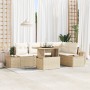 Conjunto de Sofá de Jardín Set de 6 Beige, Crema Ratán, Poliéster by , Outdoor sofas - Ref: Foro24-3350073, Price: 485,73 €, ...