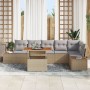 Juego de Sofás de Jardín Set de 7 Beige Ratán by , Outdoor sofas - Ref: Foro24-3350077, Price: 534,64 €, Discount: %