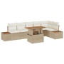 Conjunto de Sofá de Jardín Set de 7 Beige Ratán, Madera, Poliéster von , Outdoor-Sofas - Ref: Foro24-3350078, Preis: 535,41 €...