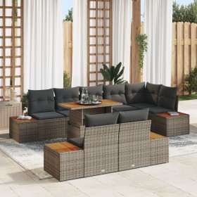 Set de sofá para jardín Set de 9 Gris, Madera Natural de , Sofás de exterior - Ref: Foro24-3350081, Precio: 715,35 €, Descuen...