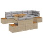 Conjunto de Sofá de Jardín 9 Piezas Beige, Gris Ratán, Poliéster by , Outdoor sofas - Ref: Foro24-3350082, Price: 743,81 €, D...