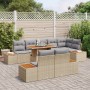 Conjunto de Sofá de Jardín 9 Piezas Beige, Gris Ratán, Poliéster by , Outdoor sofas - Ref: Foro24-3350082, Price: 743,81 €, D...