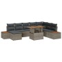 Set de Sofás Jardín Conjunto de 9 Gris Ratán by , Outdoor sofas - Ref: Foro24-3350096, Price: 609,16 €, Discount: %