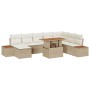 Conjunto de Sofá de Jardín Set de 9 Beige y crema Ratán y poliéster by , Outdoor sofas - Ref: Foro24-3350098, Price: 648,60 €...