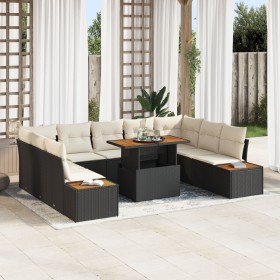 Conjunto de Sofá de Jardín Set de 6 Marco negro con cojines beige von , Outdoor-Sofas - Ref: Foro24-3350099, Preis: 651,36 €,...