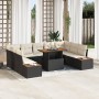 Conjunto de Sofá de Jardín Set de 6 Marco negro con cojines beige de , Sofás de exterior - Ref: Foro24-3350099, Precio: 629,79 €