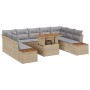 Set de Sofá de Jardín Set de 6 Beige, Gris Ratán, Poliéster von , Outdoor-Sofas - Ref: Foro24-3350102, Preis: 674,96 €, Rabat...