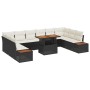 Juego de Comedor de Jardín de 11 Piezas con Cojines Ratán Poliéster Negro von , Outdoor-Sofas - Ref: Foro24-3350104, Preis: 6...