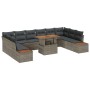 Juego de Comedor de Jardín de 11 Piezas con Cojines Gris de Poliratán Acacia by , Outdoor sofas - Ref: Foro24-3350106, Price:...