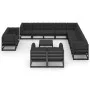 Set de muebles de jardín 14 pzas con cojines madera pino negro de vidaXL, Conjuntos de jardín - Ref: Foro24-3077023, Precio: ...