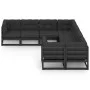 8-piece garden furniture set with black pine wood cushions by vidaXL, Garden sets - Ref: Foro24-3077028, Price: 950,76 €, Dis...