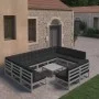 10-teiliges Gartenmöbel-Set mit Kissen aus grauem Kiefernholz von vidaXL, Gartensets - Ref: Foro24-3077221, Preis: 905,08 €, ...