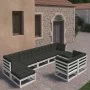 9-teiliges Gartenmöbel-Set mit Kissen aus weißem Kiefernholz von vidaXL, Gartensets - Ref: Foro24-3077155, Preis: 851,86 €, R...