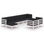 9-piece garden furniture set with white pine wood cushions by vidaXL, Garden sets - Ref: Foro24-3077155, Price: 865,09 €, Dis...