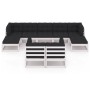 9-teiliges Gartenmöbel-Set mit Kissen aus weißem Kiefernholz von vidaXL, Gartensets - Ref: Foro24-3077155, Preis: 865,09 €, R...