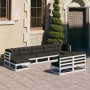 9-teiliges Gartenmöbel-Set mit Kissen aus weißem Kiefernholz von vidaXL, Gartensets - Ref: Foro24-3077135, Preis: 831,81 €, R...