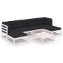 Set muebles jardín 7 pzas con cojines madera maciza pino blanco by vidaXL, Garden sets - Ref: Foro24-3077120, Price: 602,94 €...
