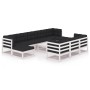 Gartenmöbelset 11-teilig mit Kissen weißes Kiefernholz von vidaXL, Gartensets - Ref: Foro24-3077170, Preis: 1,00 €, Rabatt: %