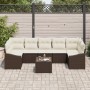 Juego de Sofás de Jardín de 8 Piezas con Cojines Marrón Ratán Poli von , Outdoor-Sofas - Ref: Foro24-3355307, Preis: 543,81 €...