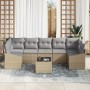 Juego de Sofá de Jardín de 8 Piezas con Cojines Beige de Poliratán von , Outdoor-Sofas - Ref: Foro24-3355309, Preis: 546,61 €...