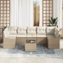 Juego de sofá de jardín de 8 piezas con cojines beige ratán poliéster by , Outdoor sofas - Ref: Foro24-3355310, Price: 555,35...