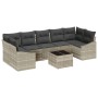 Juego de Sofá de Jardín de 8 Piezas con Cojines Gris Claro Poliratán by , Outdoor sofas - Ref: Foro24-3355311, Price: 582,65 ...