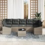 Juego de Sofá de Jardín de 8 Piezas con Cojines Gris Claro Poliratán by , Outdoor sofas - Ref: Foro24-3355311, Price: 582,65 ...