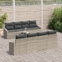 Conjunto de Sofás de Jardín de 7 Piezas con Cojines Gris Claro Ratán Poliéster von , Outdoor-Sofas - Ref: Foro24-3355321, Pre...