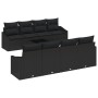 Conjunto de Sofás de Jardín de 7 piezas con Cojines Negro Ratán Poliéster by , Outdoor sofas - Ref: Foro24-3355322, Price: 61...