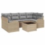 Conjunto de sofá de jardín 7 pcs Beige 55 x 55 x 37 cm