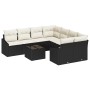 Conjunto de Sofá de Jardín 9 Piezas Crema y Negro by , Outdoor sofas - Ref: Foro24-3355326, Price: 573,08 €, Discount: %