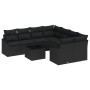 Set de Sofá de Jardín Conjunto de 9 Negro by , Outdoor sofas - Ref: Foro24-3355332, Price: 616,35 €, Discount: %