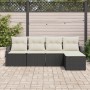 Juego de Sofás de Jardín Conjunto de 5 Negro y crema by , Outdoor sofas - Ref: Foro24-3355346, Price: 325,94 €, Discount: %