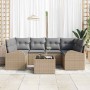 Conjunto de sofá de jardín 7 pcs Beige 55 x 55 x 37 cm