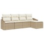 Set de Sofás de Jardín Conjunto de 5 Beige Ratán, Poliéster von , Outdoor-Sofas - Ref: Foro24-3355350, Preis: 374,88 €, Rabat...