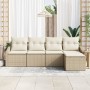 Set de Sofás de Jardín Conjunto de 5 Beige Ratán, Poliéster von , Outdoor-Sofas - Ref: Foro24-3355350, Preis: 374,88 €, Rabat...