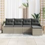 Juego de Sofá de Jardín Set de 5 Beige Ratán, Tela de Poliéster von , Outdoor-Sofas - Ref: Foro24-3355351, Preis: 344,28 €, R...