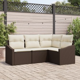 Juego de Sofá de Jardín Set de 4 Marrón Ratán by , Outdoor sofas - Ref: Foro24-3355367, Price: 323,52 €, Discount: %