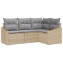 Conjunto de sofá de jardín Juego de 4 Gris, Natural von , Outdoor-Sofas - Ref: Foro24-3355369, Preis: 324,05 €, Rabatt: %