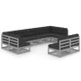 9-teiliges Gartenmöbel-Set mit Kissen aus grauem Kiefernholz von vidaXL, Gartensets - Ref: Foro24-3077216, Preis: 909,71 €, R...