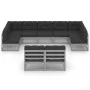 9-teiliges Gartenmöbel-Set mit Kissen aus grauem Kiefernholz von vidaXL, Gartensets - Ref: Foro24-3077216, Preis: 909,71 €, R...