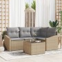 Juego de Sofá de Jardín Set de 5 Beige Ratán by , Outdoor sofas - Ref: Foro24-3355379, Price: 383,91 €, Discount: %