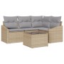 Juego de Sofá de Jardín Set de 5 Beige Ratán by , Outdoor sofas - Ref: Foro24-3355379, Price: 383,91 €, Discount: %