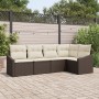 Juego de Sofá de Jardín Set de 5 Marrón, Crema Ratán, Poliéster by , Outdoor sofas - Ref: Foro24-3355387, Price: 385,03 €, Di...