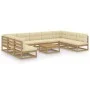 Gartenmöbel-Set 10 Stück honigbraune Kissen aus Kiefernholz von vidaXL, Gartensets - Ref: Foro24-3077202, Preis: 959,17 €, Ra...