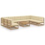 Gartenmöbel-Set 10 Stück honigbraune Kissen aus Kiefernholz von vidaXL, Gartensets - Ref: Foro24-3077202, Preis: 972,28 €, Ra...