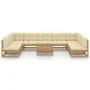 Gartenmöbel-Set 10 Stück honigbraune Kissen aus Kiefernholz von vidaXL, Gartensets - Ref: Foro24-3077202, Preis: 959,17 €, Ra...
