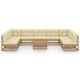 Gartenmöbel-Set 10 Stück honigbraune Kissen aus Kiefernholz von vidaXL, Gartensets - Ref: Foro24-3077202, Preis: 972,28 €, Ra...
