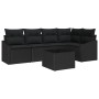 Conjunto de Sofá de Jardín Juego de 6 Negro by , Outdoor sofas - Ref: Foro24-3355402, Price: 420,67 €, Discount: %
