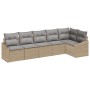 Conjunto de Sofá de Jardín Set de 6 Beige Ratán, Tela de Poliéster von , Outdoor-Sofas - Ref: Foro24-3355409, Preis: 438,06 €...